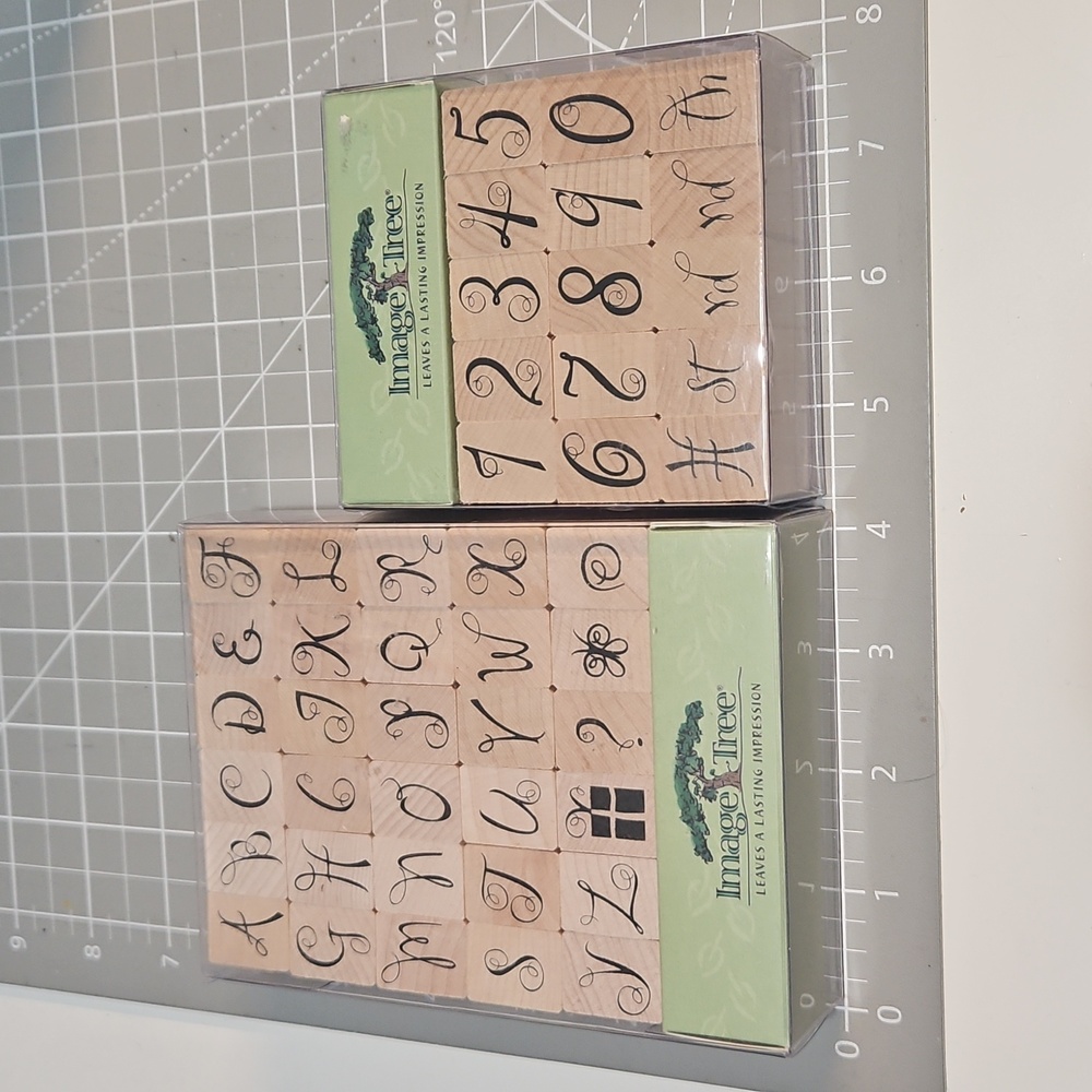 Loopy letters Upper Case and Loopy Numbers rubber stamp sets by Image Tree.